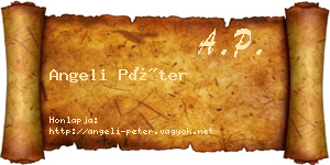 Angeli Péter névjegykártya