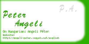 peter angeli business card